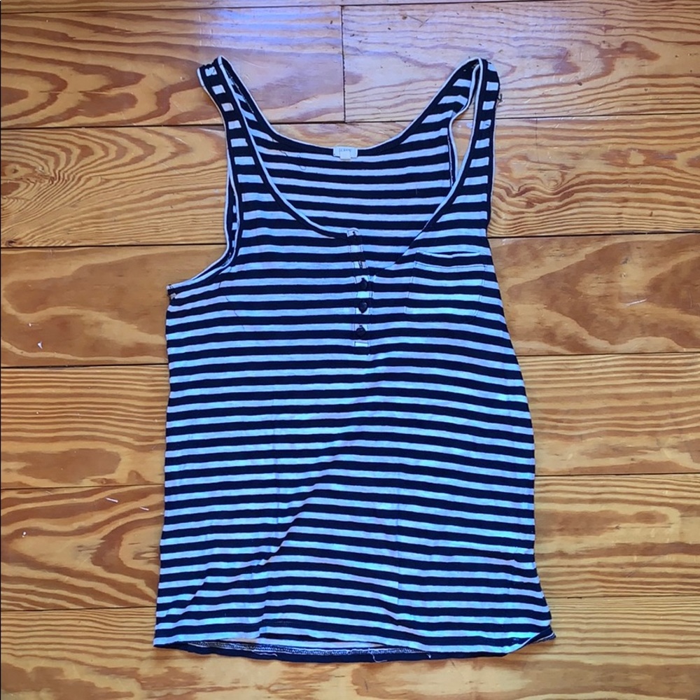 Black and White Stripe J Crew tank